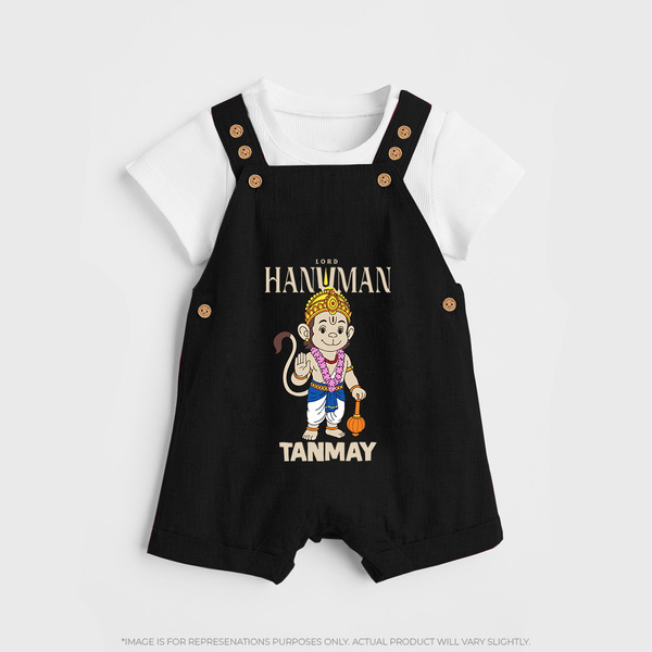 Lord Hanuman – Personalized Baby Dungaree - BLACK - 0 - 5 Months Old (Chest 18")