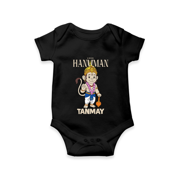 Lord Hanuman – Personalized Baby Romper - BLACK - New Born (Chest 14")