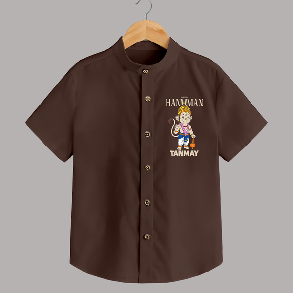Lord Hanuman – Personalized   Shirt - CHOCOLATE BROWN - 0 - 6 Months Old (Chest 23")