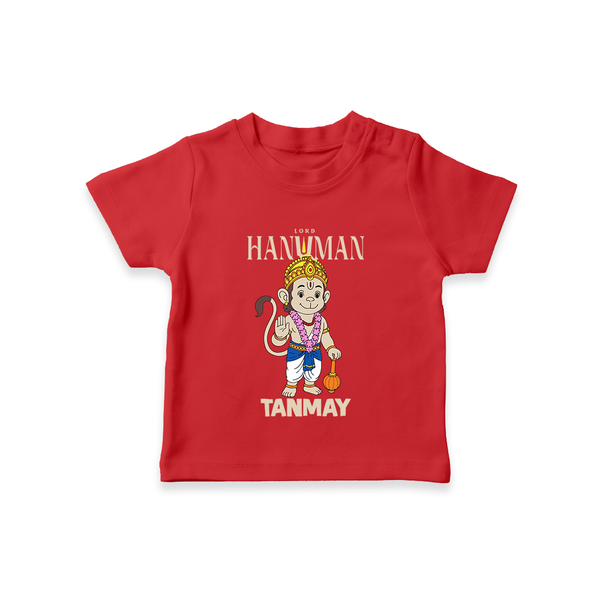 Lord Hanuman – Personalized Baby T-Shirt - RED - 0-5 Months Old (Chest 17")