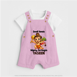 Small Hands Mighty Strength – Personalized Baby Dungaree - BABY PINK - 0 - 5 Months Old (Chest 18")