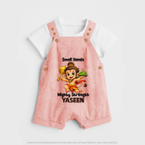 Small Hands Mighty Strength – Personalized Baby Dungaree - PEACH - 0 - 5 Months Old (Chest 18")