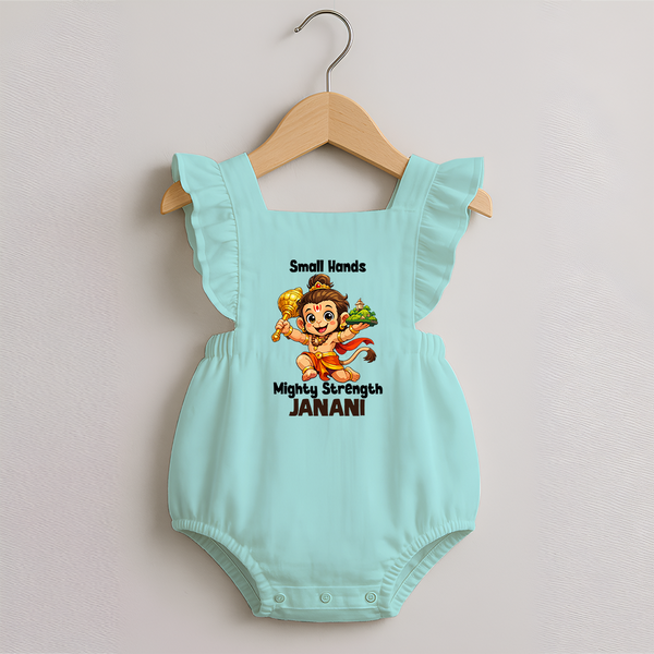 Small Hands Mighty Strength – Personalized   Romper Frock - MINT GREEN - 0 - 3 Months Old (Chest 19")