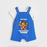 Small Hands Mighty Strength – Personalized Baby Dungaree - COBALT BLUE - 0 - 5 Months Old (Chest 18")