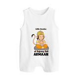 Little Devotee of Bajrang Bali – Personalized Baby Romper Suit - WHITE - New Born (Chest 18")