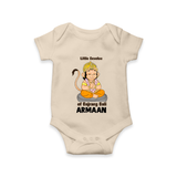 Little Devotee of Bajrang Bali – Personalized Baby Romper - IVORY - New Born (Chest 14")