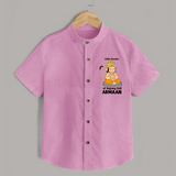 Little Devotee of Bajrang Bali – Personalized   Shirt - BABY PINK - 0 - 6 Months Old (Chest 23")