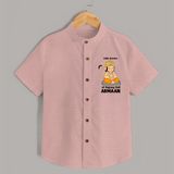 Little Devotee of Bajrang Bali – Personalized   Shirt - PEACH - 0 - 6 Months Old (Chest 23")