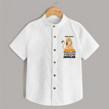 Little Devotee of Bajrang Bali – Personalized   Shirt - WHITE - 0 - 6 Months Old (Chest 23")