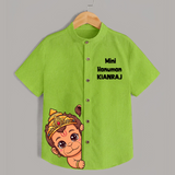 Mini Hanuman – Personalized   Shirt - LIME GREEN - 0 - 6 Months Old (Chest 23")