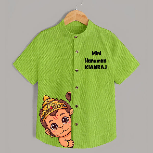 Mini Hanuman – Personalized   Shirt - LIME GREEN - 0 - 6 Months Old (Chest 23")