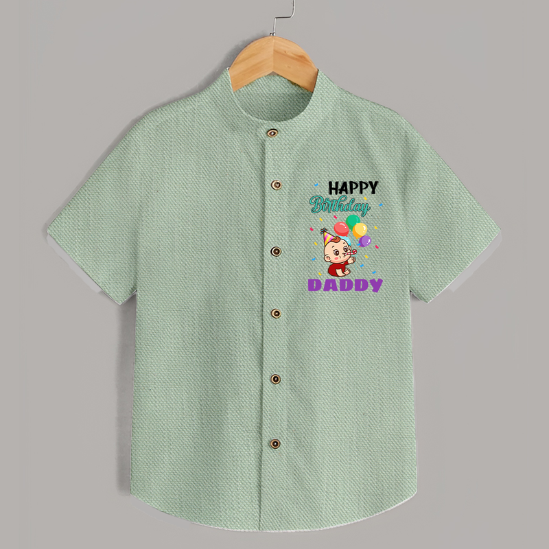 Happy Birthday Dad Baby Shirt | Cotton Shirt for Newborns - MINT GREEN - 0 - 6 Months Old (Chest 23")