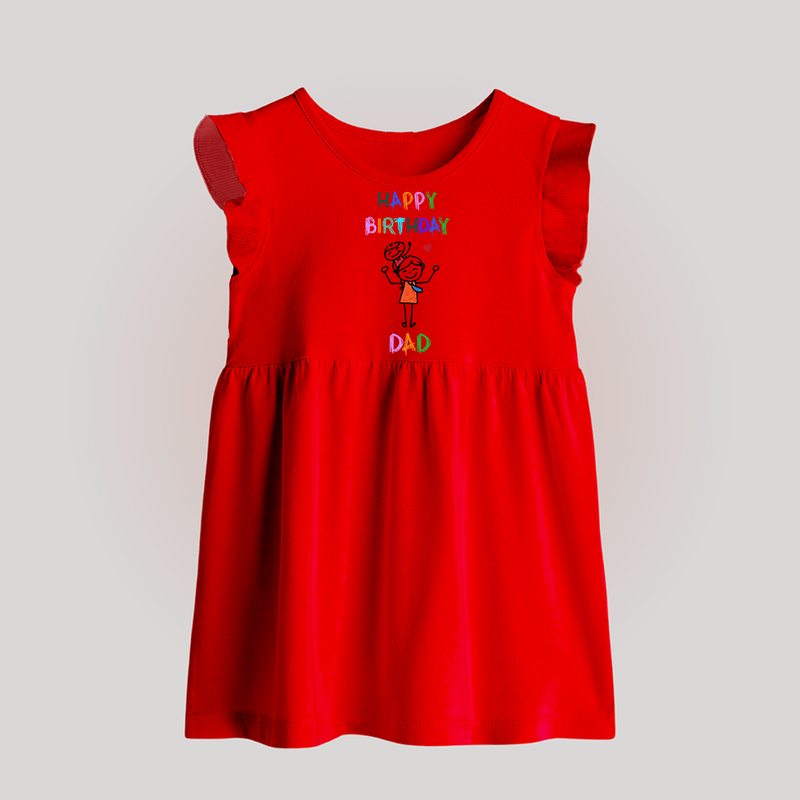 "Celebrate DadÕs Big Day With This Cute Birthday Baby Frock!" - RED - 0 - 3 Months Old (Chest 17")