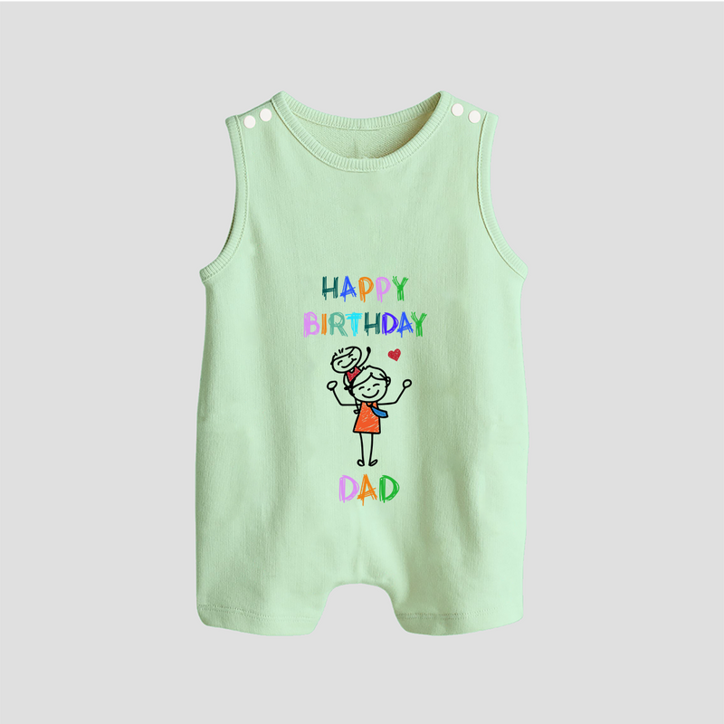 "Celebrate DadÕs Big Day With This Cute Birthday Baby Romper Suit!" - MINT GREEN - 0 - 5 Months Old (Chest 18")