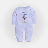 "Celebrate DadÕs Big Day With This Cute Birthday Baby Sleep Suit!" - BABY BLUE - New Born (Chest 7.5")