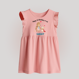 1st Birthday Wish to Dad from Baby | Printed Baby Frock - BABY PINK - 0 - 3 Months Old (Chest 17")