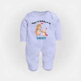 "Happy 1st Birthday As Dad - The Perfect Baby Sleep Suit For Special Memories" - BABY BLUE - New Born (Chest 7.5")