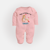 "Happy 1st Birthday As Dad - The Perfect Baby Sleep Suit For Special Memories" - BABY PINK - New Born (Chest 7.5")