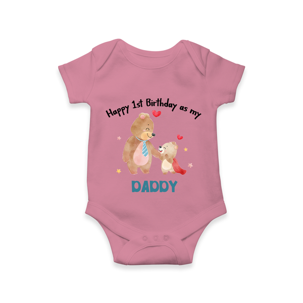 1st Birthday Wish to Dad from Baby | Printed Romper/Onesie - ONION - 0 - 3 Months Old (Chest 16")