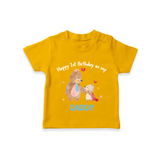 "Happy 1st Birthday As Dad - The Perfect Kids T-Shirt For Special Memories" - CHROME YELLOW - 0-5 Months Old (Chest 17")