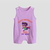 "Happy Birthday Dad - A Sweet Romper Suit For Your Little Star" - LILAC - 0 - 5 Months Old (Chest 18")