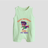 Newborn Playsuit/Sleeveless Romper - Happy Birthday Dad | Soft Cotton Comfort - MINT GREEN - 0 - 5 Months Old (Chest 18")