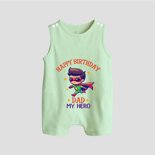 Newborn Playsuit/Sleeveless Romper - Happy Birthday Dad | Soft Cotton Comfort - MINT GREEN - 0 - 5 Months Old (Chest 18")