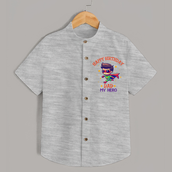 Newborn Shirt - Happy Birthday Dad | Soft Cotton Comfort - GREY - 0 - 6 Months Old (Chest 23")