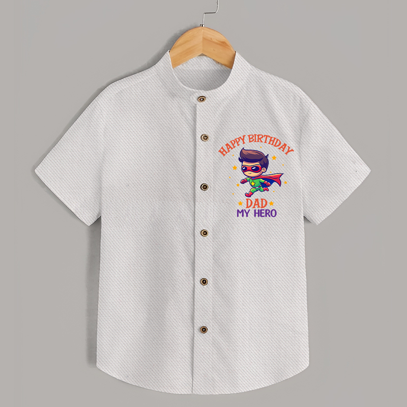 Newborn Shirt - Happy Birthday Dad | Soft Cotton Comfort - WHITE - 0 - 6 Months Old (Chest 23")