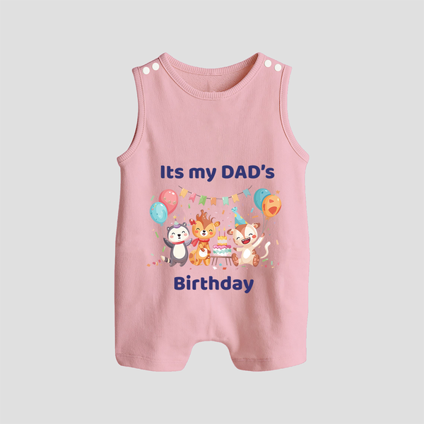 Celebrate Daddy's Day with Baby Romper/Sleeveless Romper | Soft Cotton Comfort - BABY PINK - 0 - 5 Months Old (Chest 18")