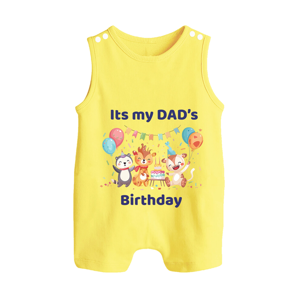 Celebrate Daddy's Day with Baby Romper/Sleeveless Romper | Soft Cotton Comfort - PASTEL YELLOW - 0 - 5 Months Old (Chest 18")