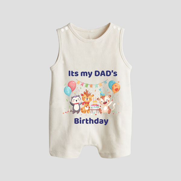 Celebrate Daddy's Day with Baby Romper/Sleeveless Romper | Soft Cotton Comfort - WHITE - 0 - 5 Months Old (Chest 18")