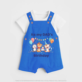 "DaddyÕs Birthday Surprise - Baby Dungaree Set Full Of Love And Joy!" - COBALT BLUE - 0 - 5 Months Old (Chest 18")