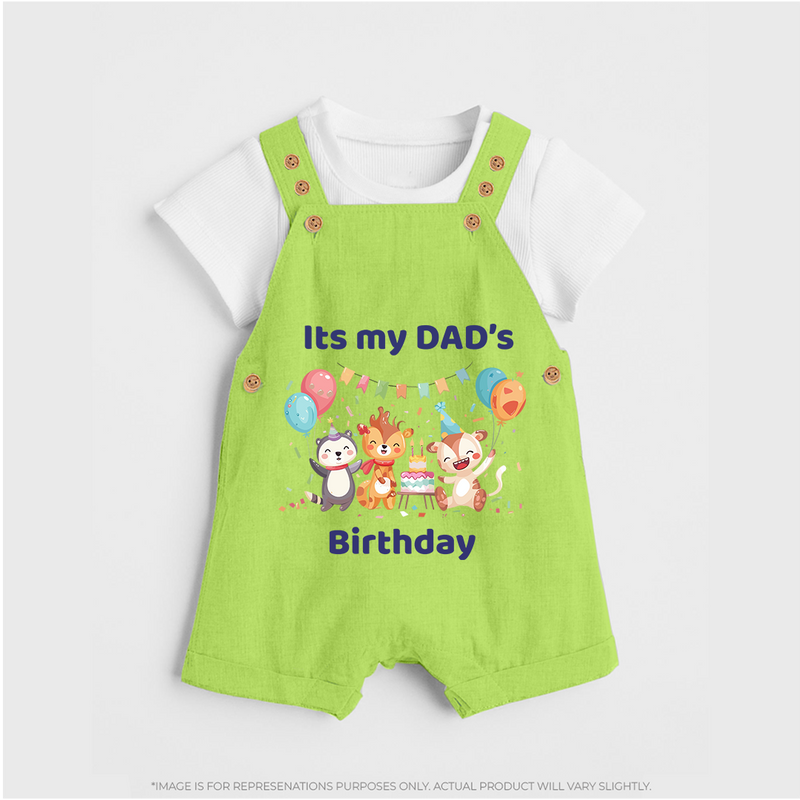 "DaddyÕs Birthday Surprise - Baby Dungaree Set Full Of Love And Joy!" - GREEN - 0 - 5 Months Old (Chest 18")