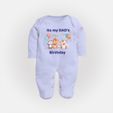 "DaddyÕs Birthday Surprise - Baby Sleep Suit Full Of Love And Joy!" - BABY BLUE - New Born (Chest 7.5")