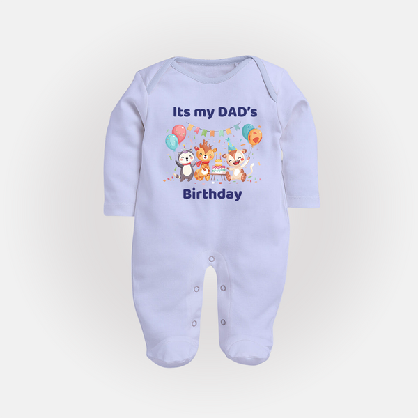 Celebrate Daddy's Day with Baby Sleep Suit/Full Sleeve Romper | Soft Cotton Comfort - BABY BLUE - New Born (Chest 7.5")