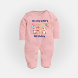 "DaddyÕs Birthday Surprise - Baby Sleep Suit Full Of Love And Joy!" - BABY PINK - New Born (Chest 7.5")