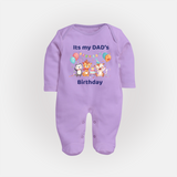 Celebrate Daddy's Day with Baby Sleep Suit/Full Sleeve Romper | Soft Cotton Comfort - LILAC - New Born (Chest 7.5")