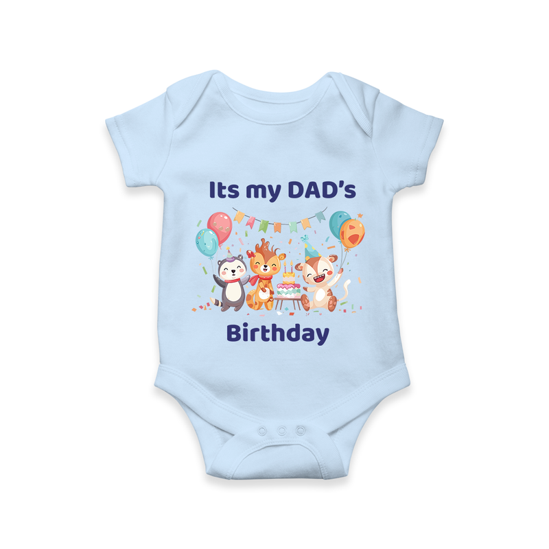 Celebrate Daddy's Day with Baby Romper/Onesie | Soft Cotton Comfort - BABY BLUE - 0 - 3 Months Old (Chest 16")