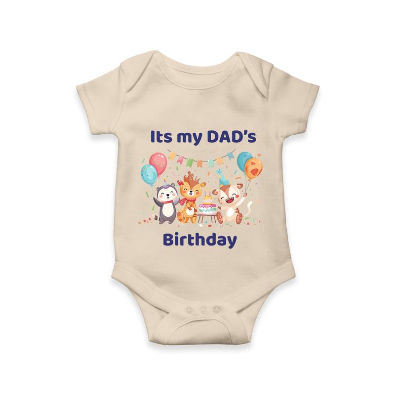 Celebrate Daddy's Day with Baby Romper/Onesie | Soft Cotton Comfort - IVORY - 0 - 3 Months Old (Chest 16")