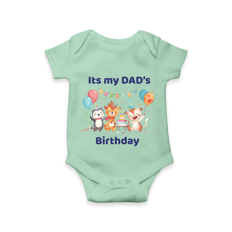 Celebrate Daddy's Day with Baby Romper/Onesie | Soft Cotton Comfort - MINT GREEN - 0 - 3 Months Old (Chest 16")
