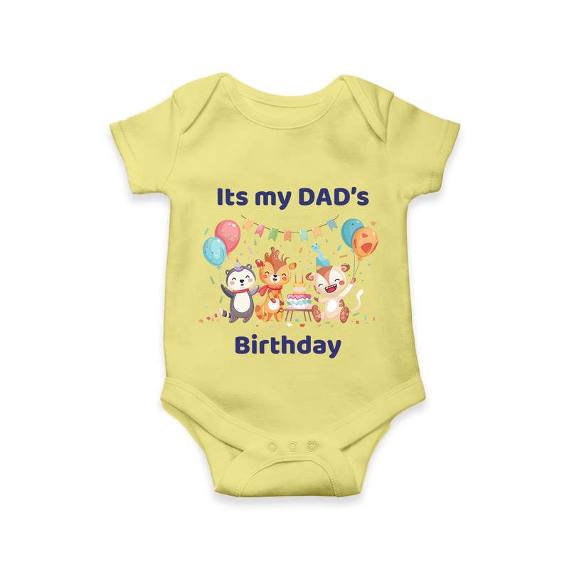 Celebrate Daddy's Day with Baby Romper/Onesie | Soft Cotton Comfort - PASTEL YELLOW - 0 - 3 Months Old (Chest 16")