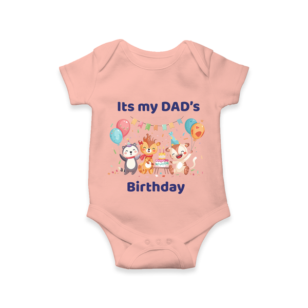 Celebrate Daddy's Day with Baby Romper/Onesie | Soft Cotton Comfort - PEACH - 0 - 3 Months Old (Chest 16")