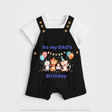 "DaddyÕs Birthday Surprise - Baby Dungaree Set Full Of Love And Joy!" - BLACK - 0 - 5 Months Old (Chest 18")