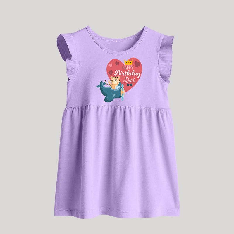 Cute Baby Frock Outfit for Dad's Birthday | Soft & Breathable - LILAC - 0 - 3 Months Old (Chest 17")