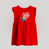 "Happy Birthday Dad - Baby Frock That Makes Celebrations Unforgettable" - RED - 0 - 3 Months Old (Chest 17")