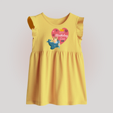 "Happy Birthday Dad - Baby Frock That Makes Celebrations Unforgettable" - YELLOW - 0 - 3 Months Old (Chest 17")