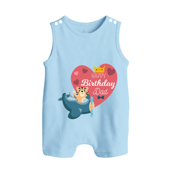 Cute Baby Romper Suit/Sleeveless Romper Outfit for Dad's Birthday | Soft & Breathable - BABY BLUE - 0 - 5 Months Old (Chest 18")