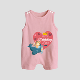 "Happy Birthday Dad - Baby Romper Suit That Makes Celebrations Unforgettable" - BABY PINK - 0 - 5 Months Old (Chest 18")