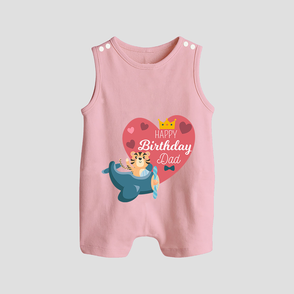 Cute Baby Romper Suit/Sleeveless Romper Outfit for Dad's Birthday | Soft & Breathable - BABY PINK - 0 - 5 Months Old (Chest 18")